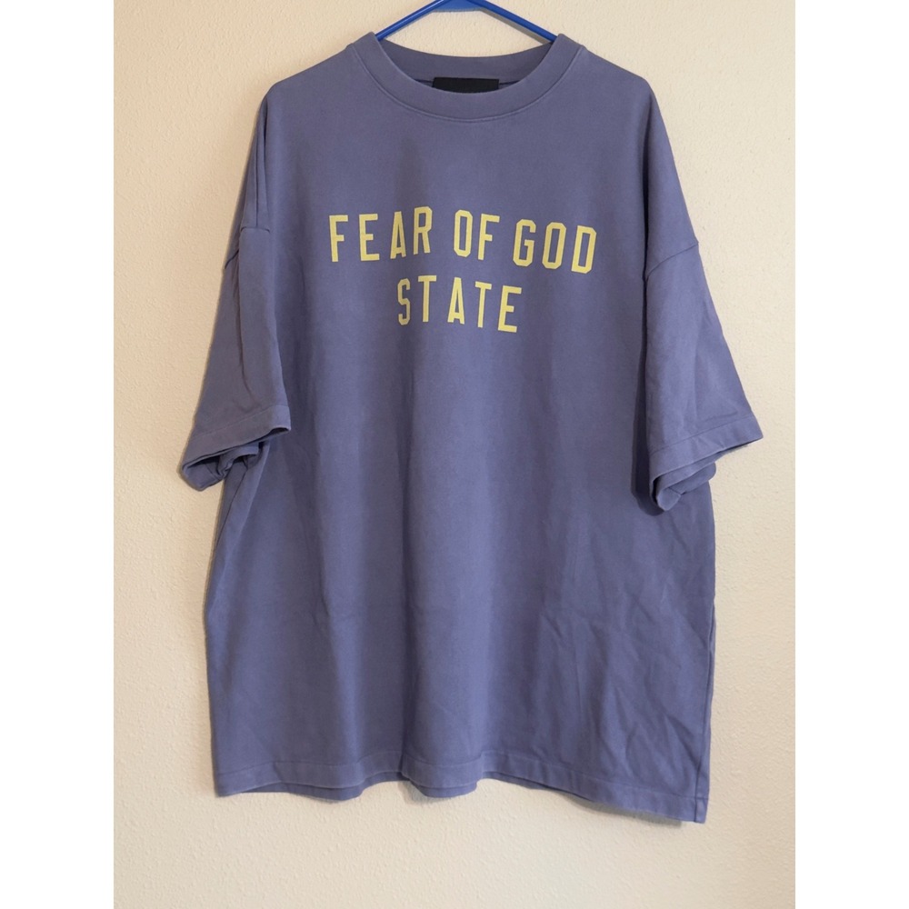 Fear of God Essentials State T-Shirt Purple Yellow Graphic Mens Medium M